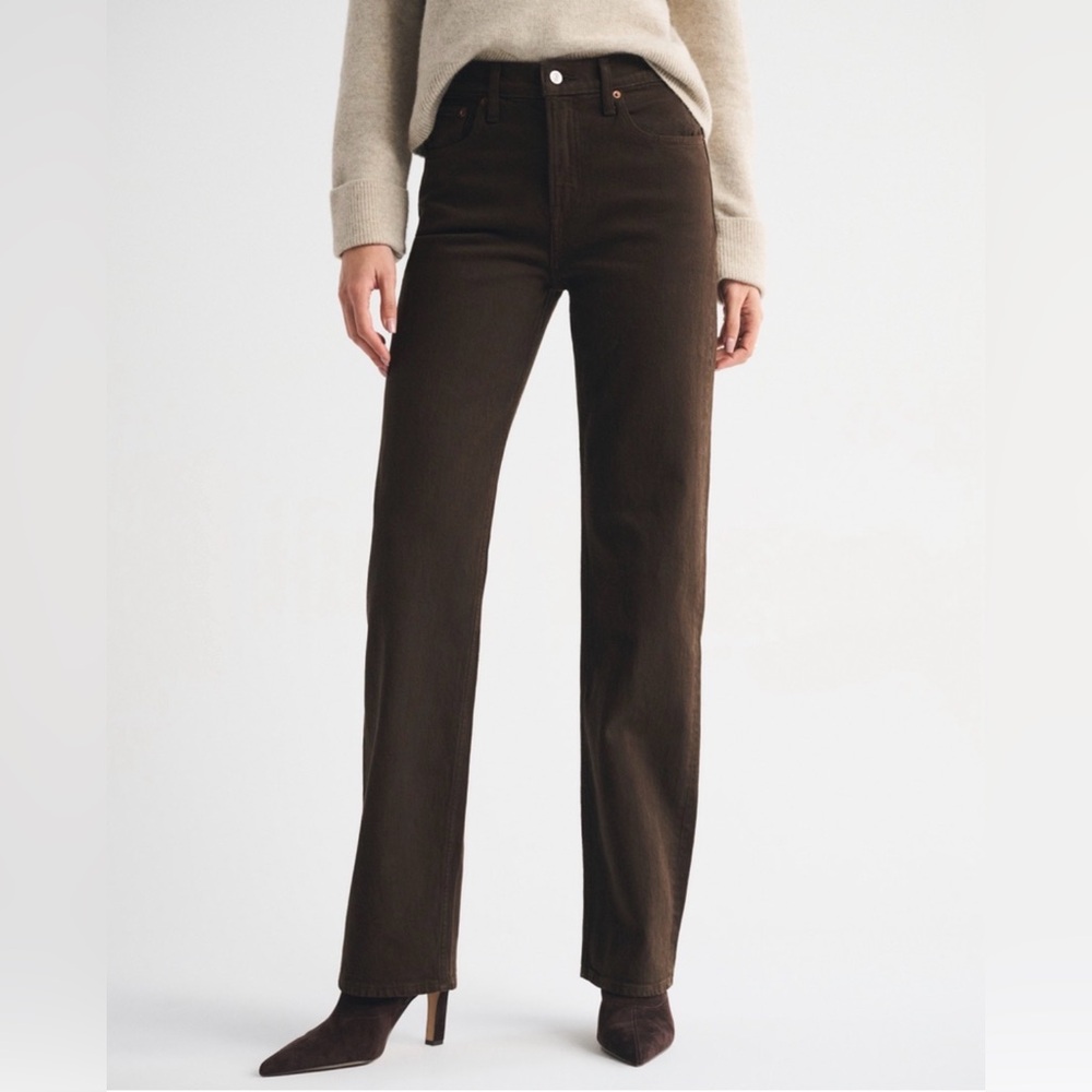 Abercrombie & Fitch ‘90s Relaxed High Waisted Jeans Brown Wide Leg